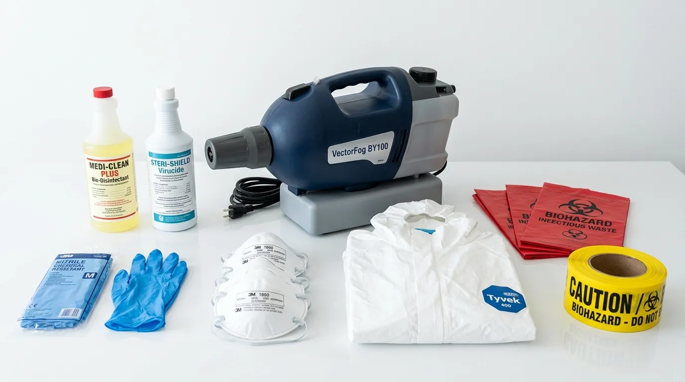 Professional biohazard remediation crew working in Mount Olympus